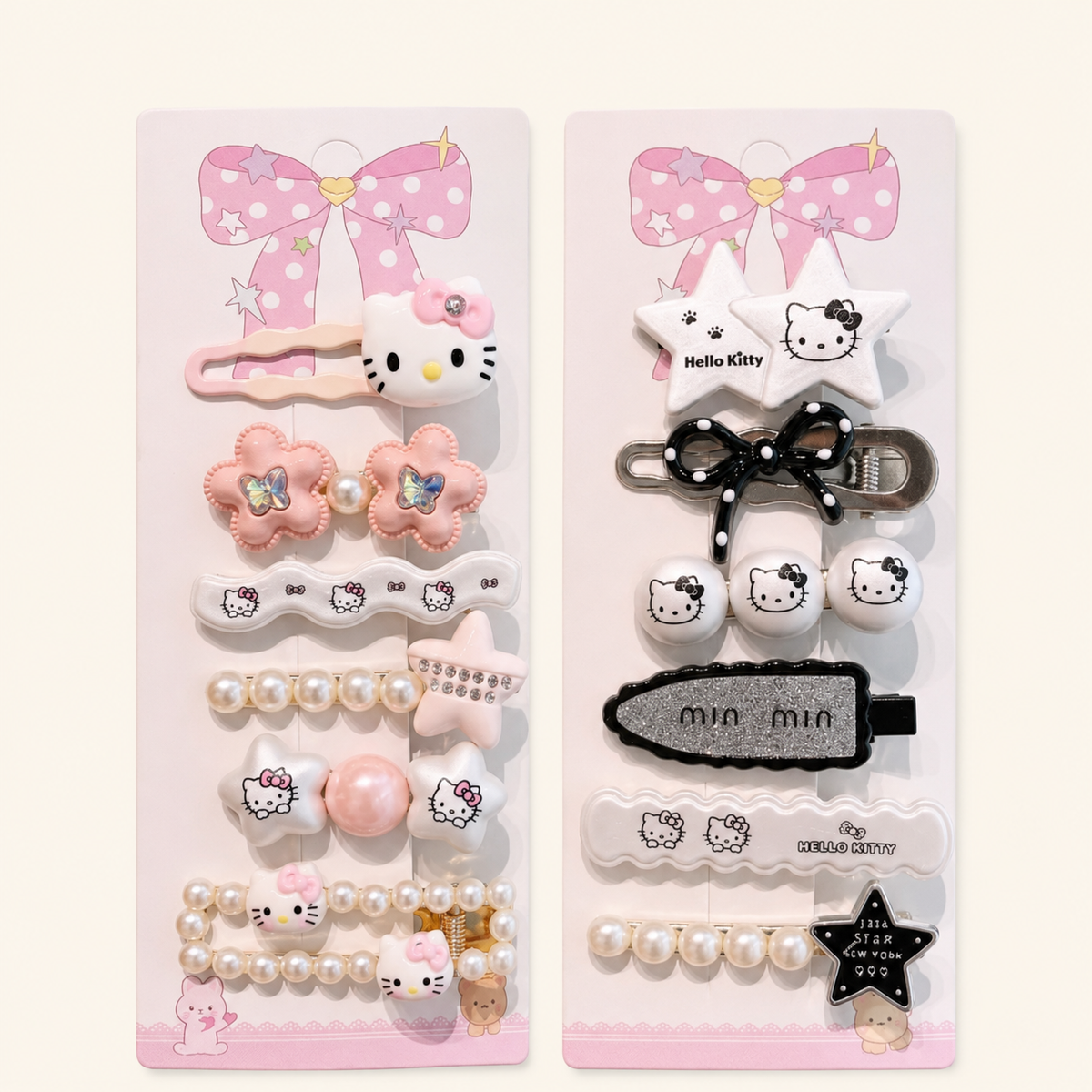 Kawaii Character Hair Clips Set