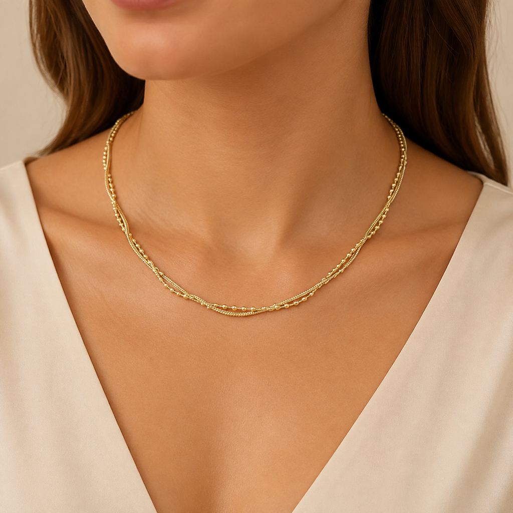 18K Gold Layered Chain Necklace – Tarnish-Free