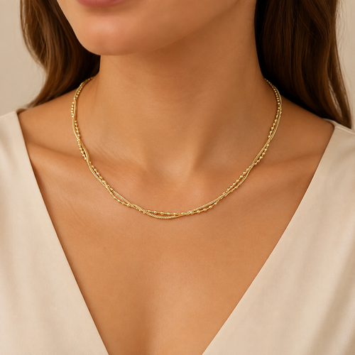 18K Gold Layered Chain Necklace – Tarnish-Free