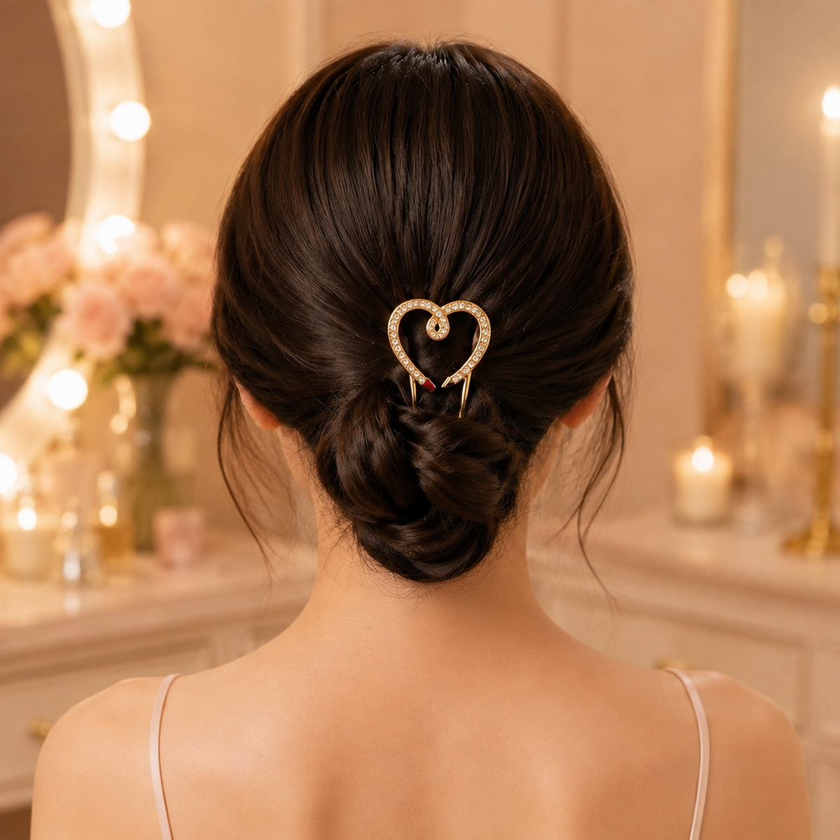 Piper K Apple Twist, Tuck & Go Hair Pins – 2-Piece Rhinestone Hair Pin Set
