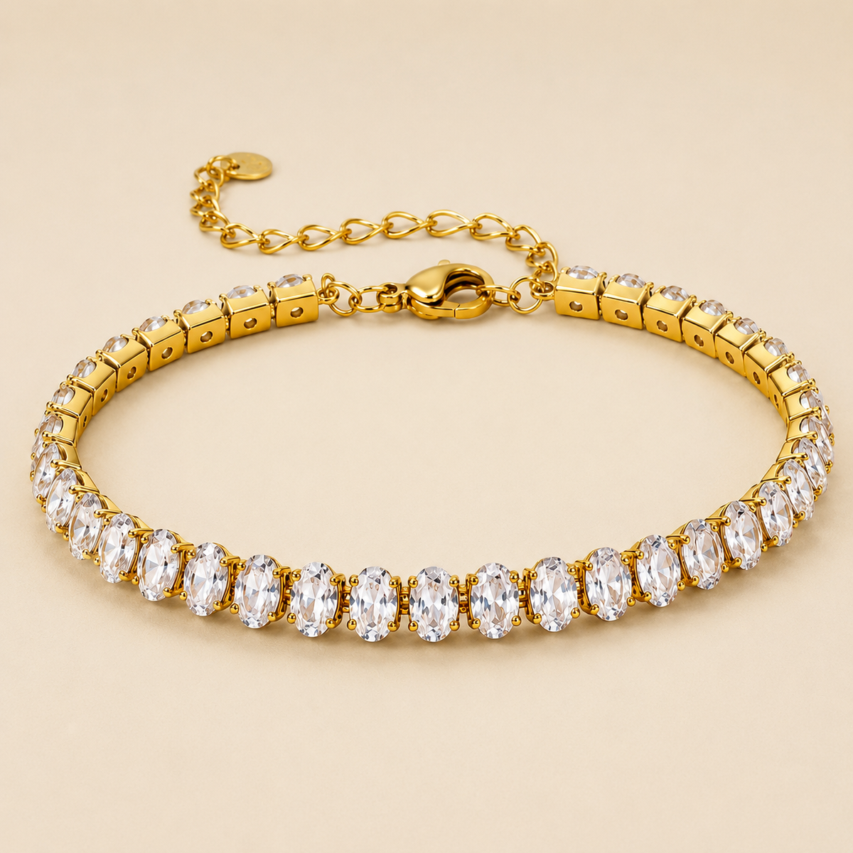 18K Gold Plated Colorful CZ Tennis Bracelet