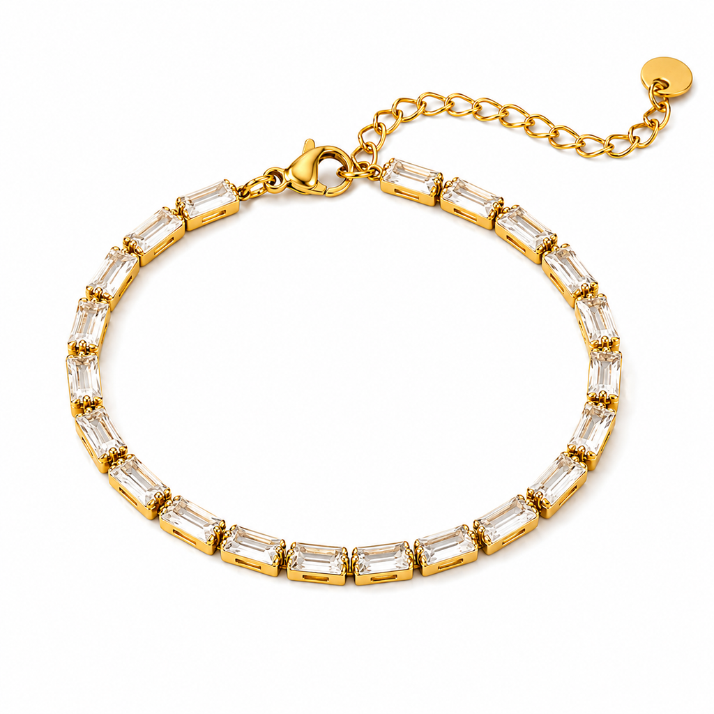 18K Gold PVD Waterproof Non-Tarnish Tennis Bracelet