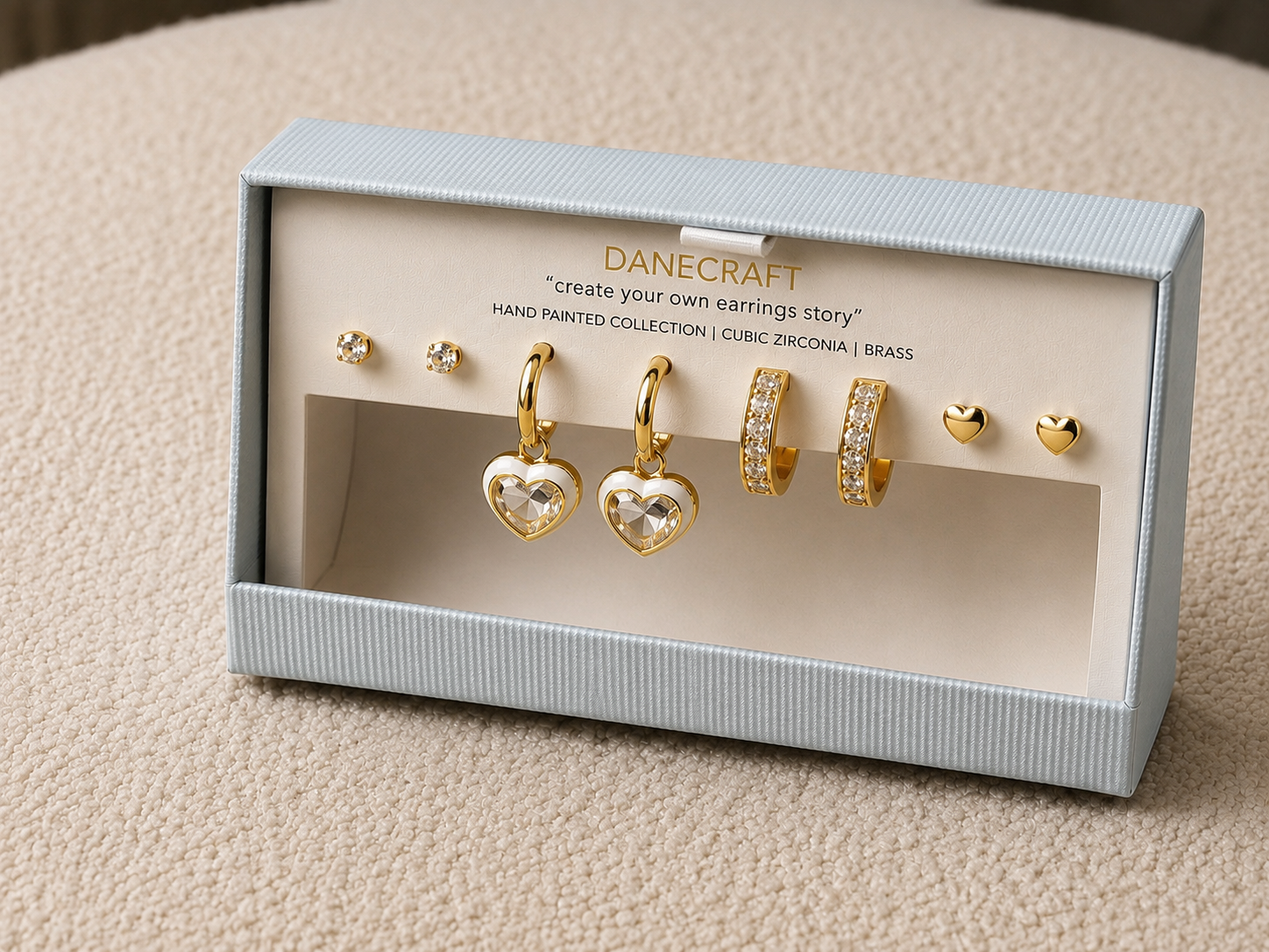Gold-Tone Blue & White Assorted Earring Sets