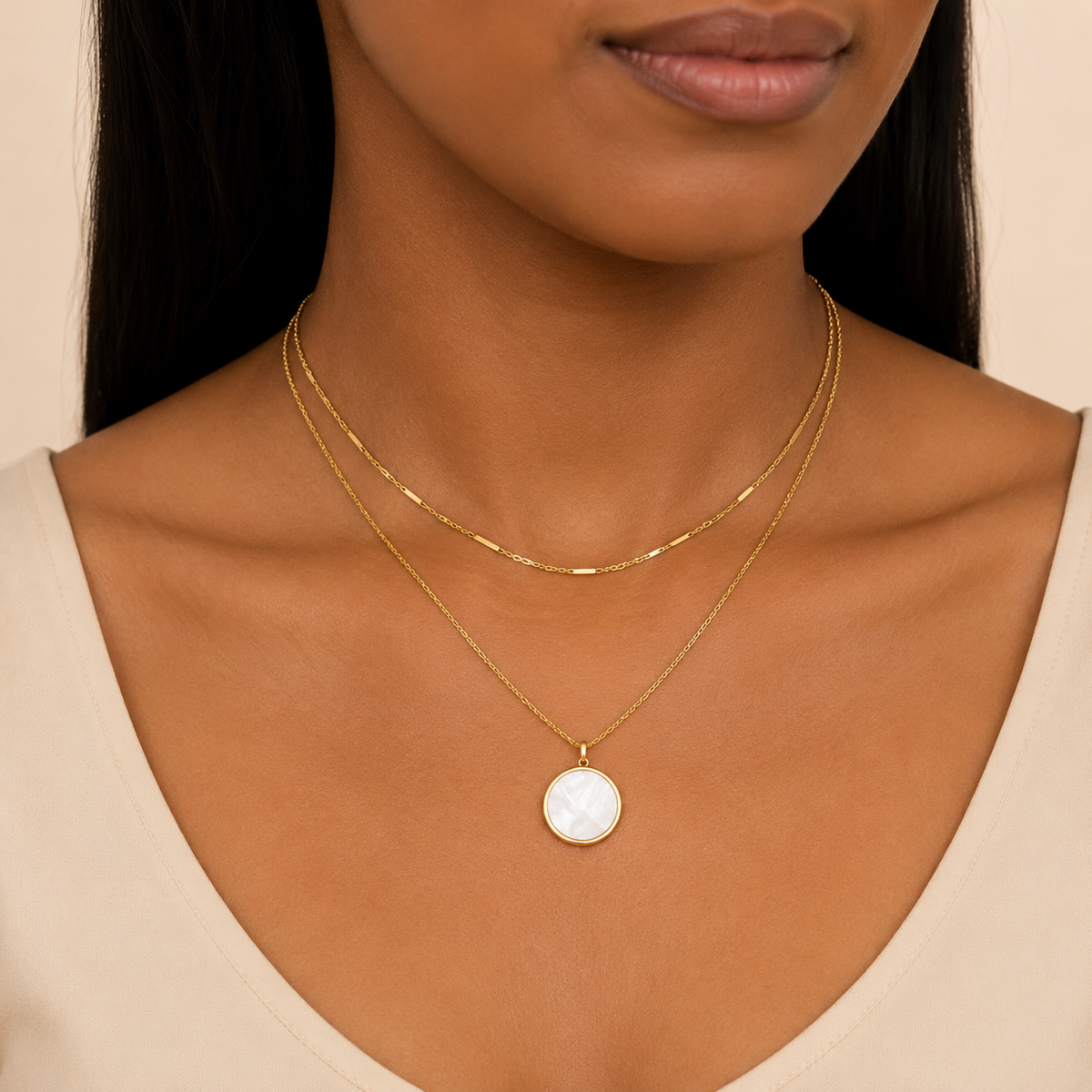 18K Gold Pendant & Charm Necklace – Tarnish-Free