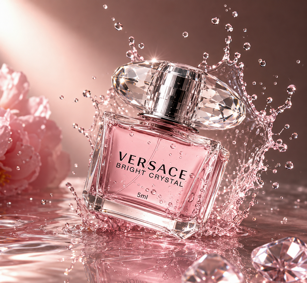 Versace Bright Crystal EDT 5ml mini bottle with water splash