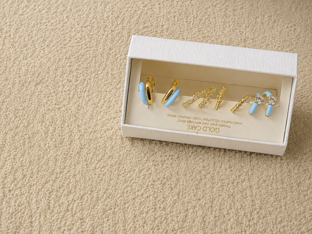 Gold-Tone Blue & White Assorted Earring Sets