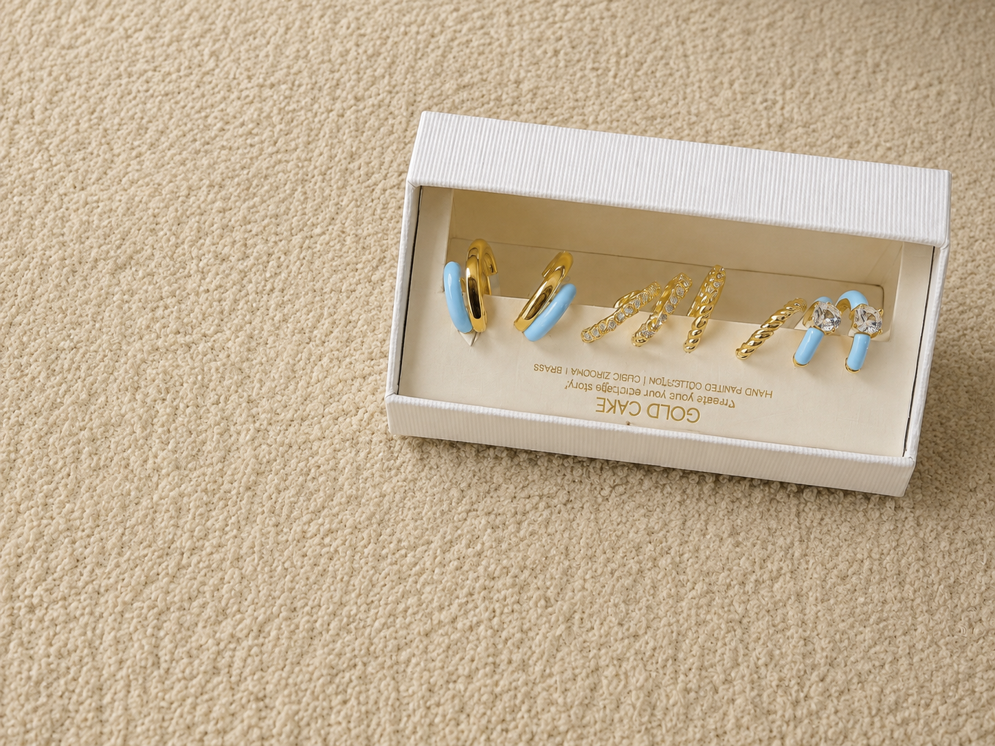 Gold-Tone Blue & White Assorted Earring Sets