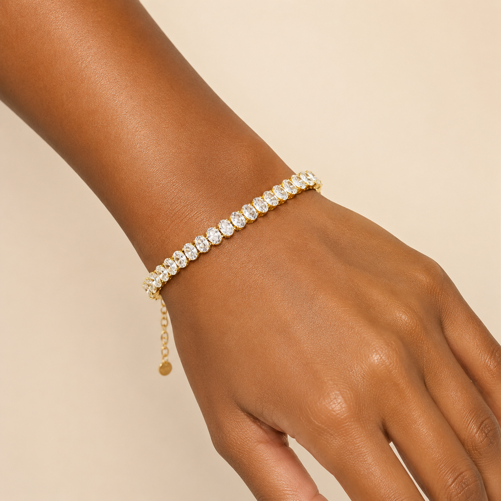 18K Gold Plated Colorful CZ Tennis Bracelet