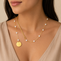 18K Gold Pendant & Charm Necklace – Tarnish-Free