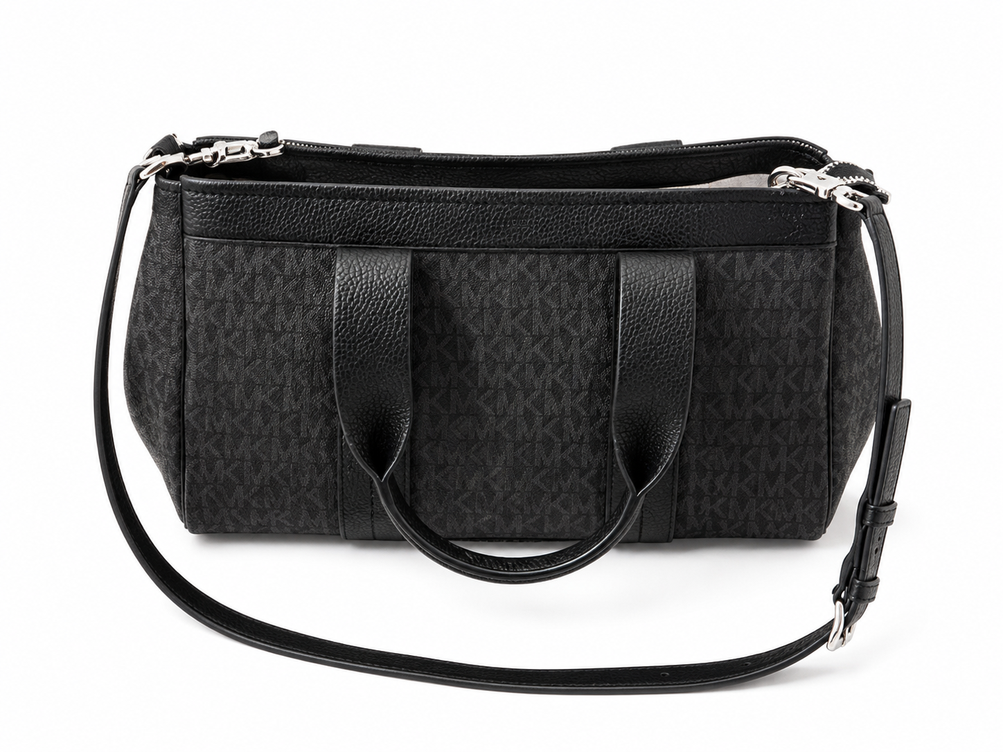 Michael Kors Black Signature Logo Satchel Crossbody Bag