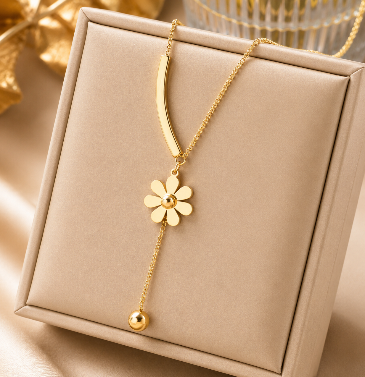 18K Gold Plated Layered Bar Pendant Necklace | Tarnish-Free Stainless Steel