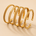 Luna Mesh Open Cuff Bracelet – 18K Gold PVD Stainless Steel