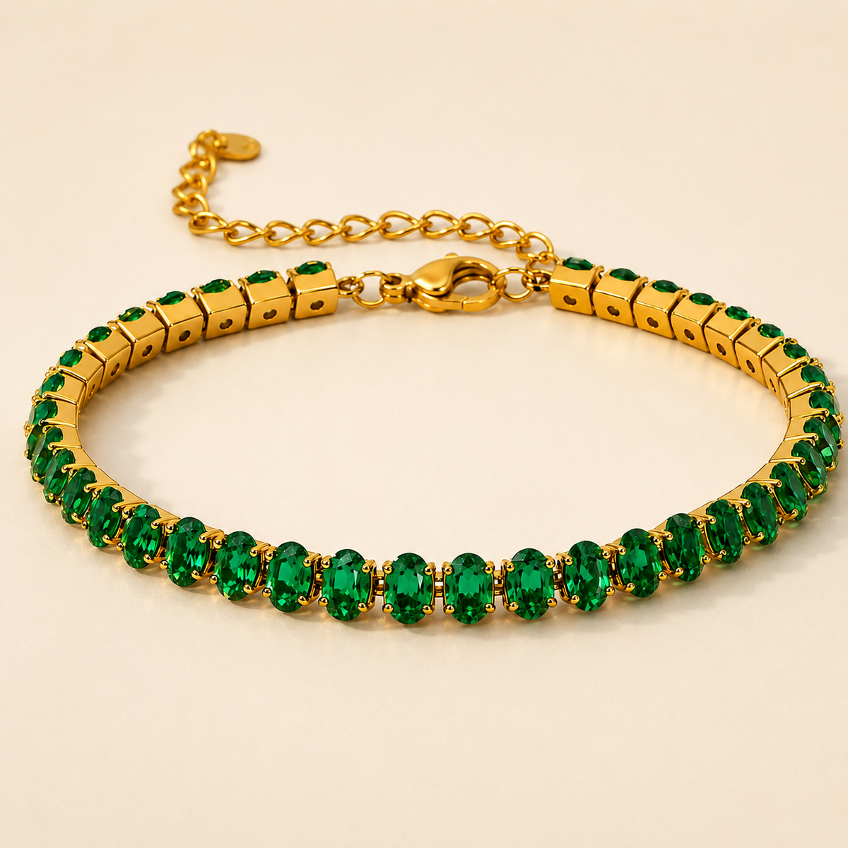 18K Gold Plated Colorful CZ Tennis Bracelet