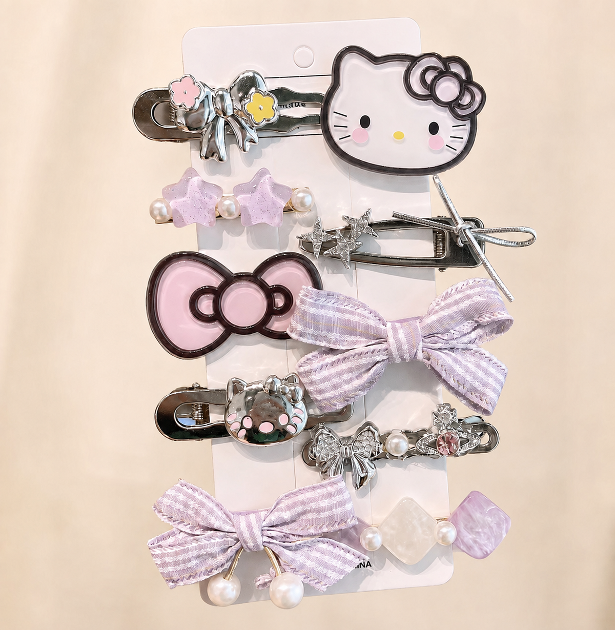 Kawaii Character Hair Clips Set