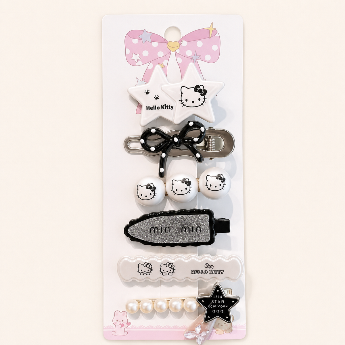 Kawaii Character Hair Clips Set