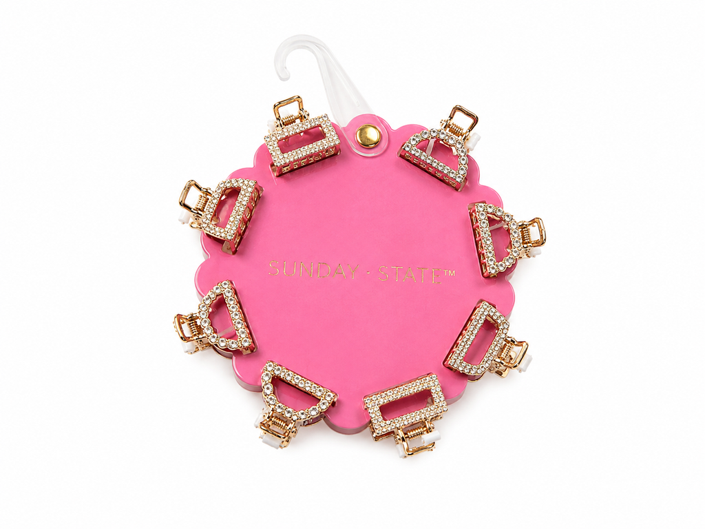 Sunday State Rhinestone Mini Claw Hair Clips – 8-Piece Set
