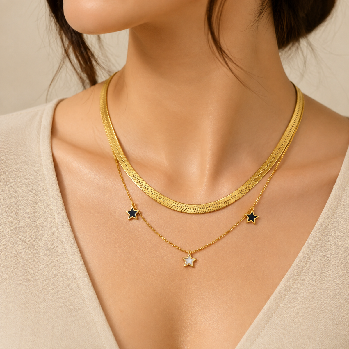 18K Gold Pendant & Charm Necklace – Tarnish-Free