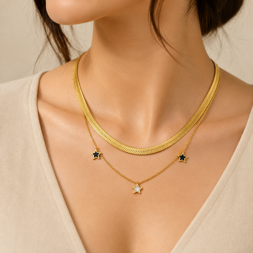 18K Gold Pendant & Charm Necklace – Tarnish-Free