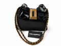 Karl Lagerfeld Black Ruffle Chain Shoulder Bag