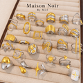 Assorted Two-Tone Rings – Set of 3
