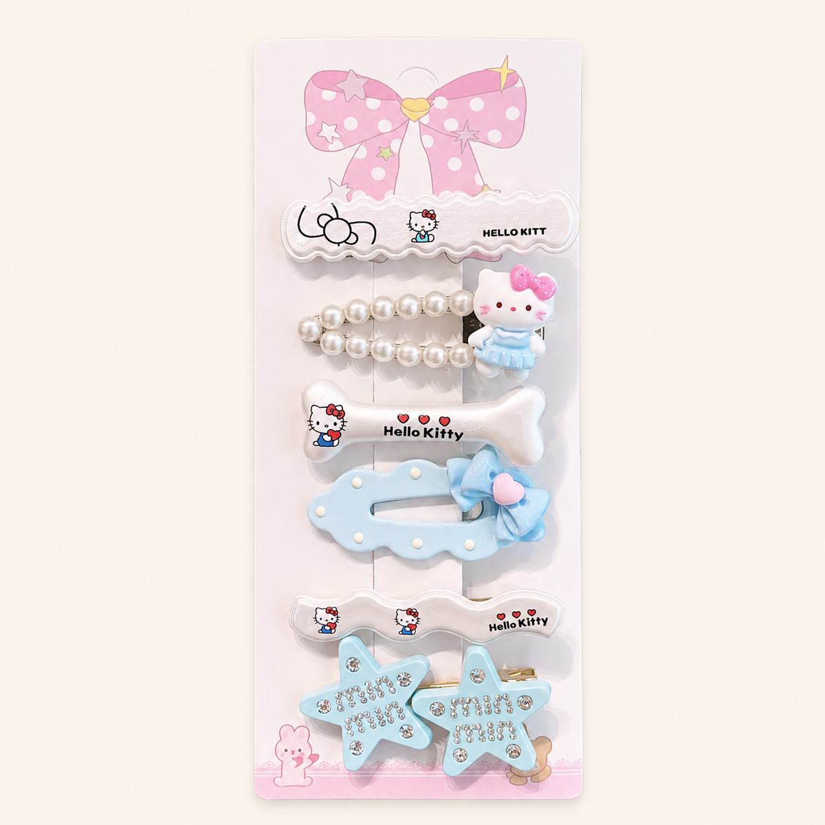 Kawaii Character Hair Clips Set