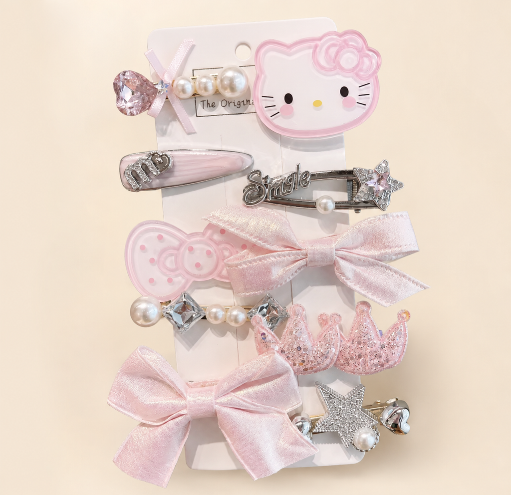 Kawaii Character Hair Clips Set