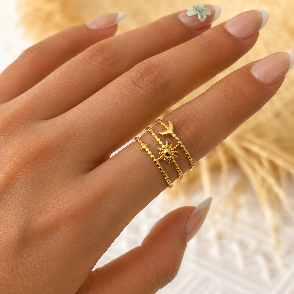 Assorted Gold Ring Set – Choose 3 Rings or Complete 10-Piece Collection