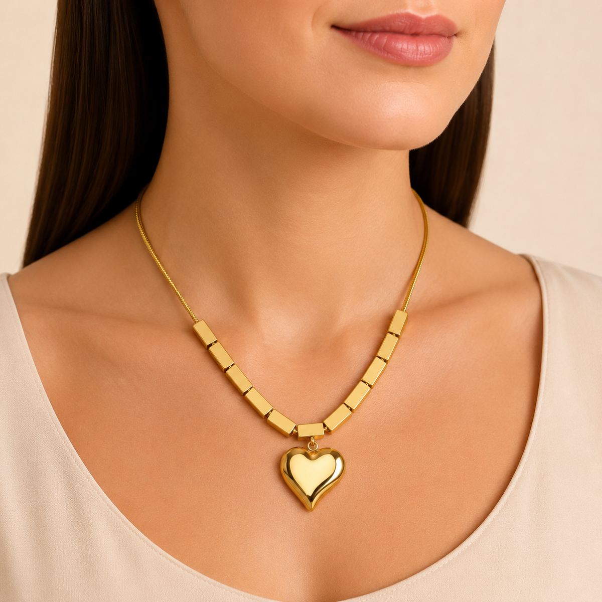 18K Gold Pendant & Charm Necklace – Tarnish-Free