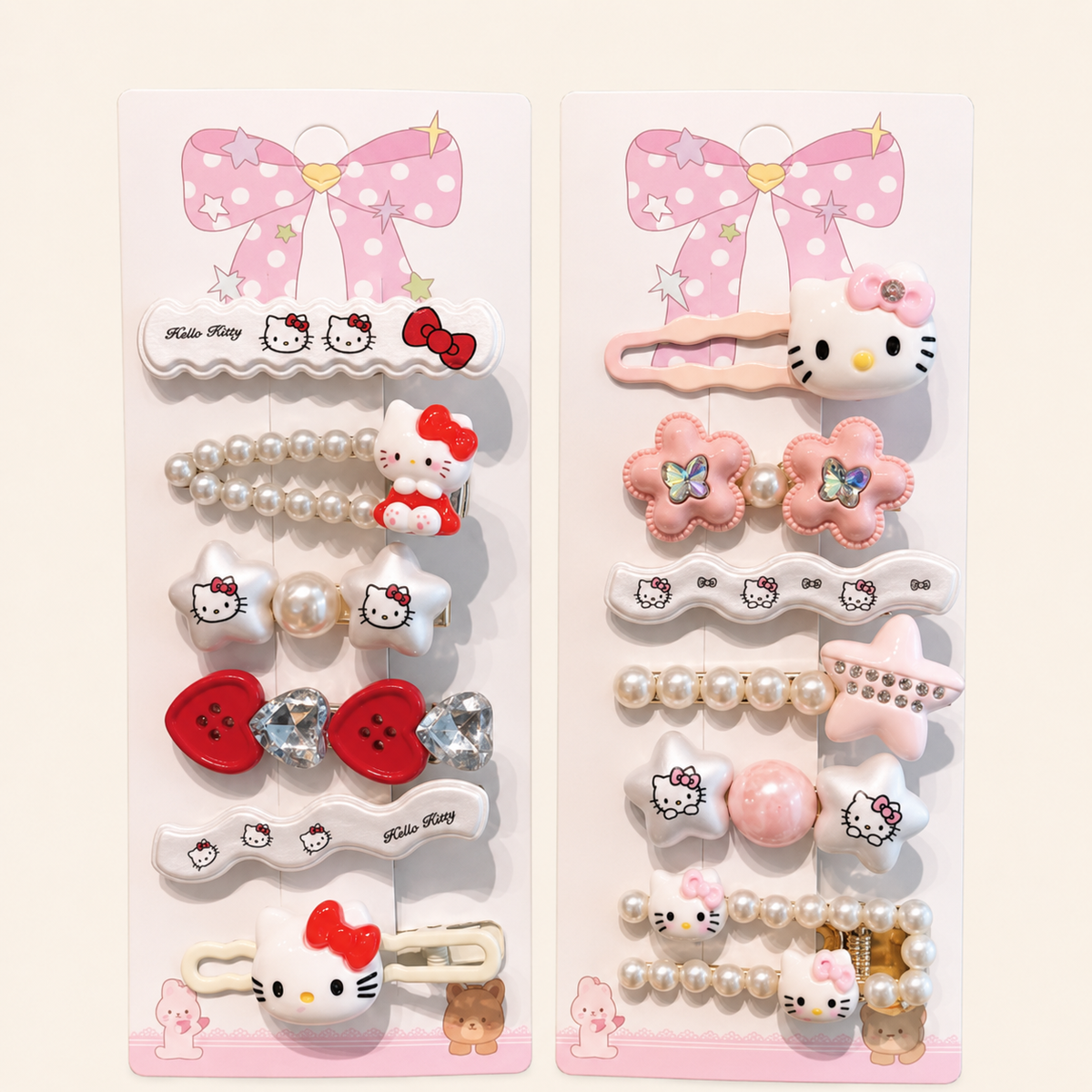 Kawaii Character Hair Clips Set