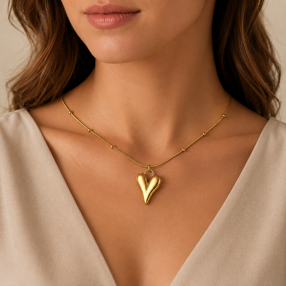 18K Gold Pendant & Charm Necklace – Tarnish-Free