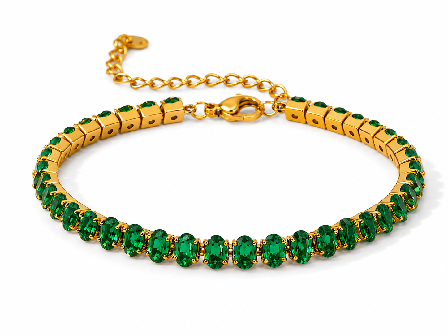 18K Gold Plated Colorful CZ Tennis Bracelet