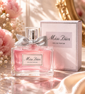 Miss Dior Eau de Parfum 5ml bottle and box with pink flowers