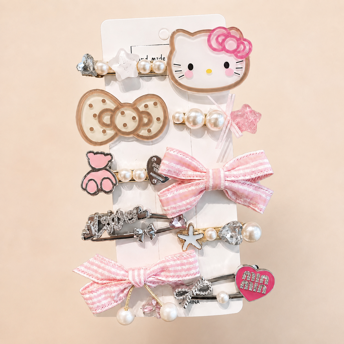 Kawaii Character Hair Clips Set