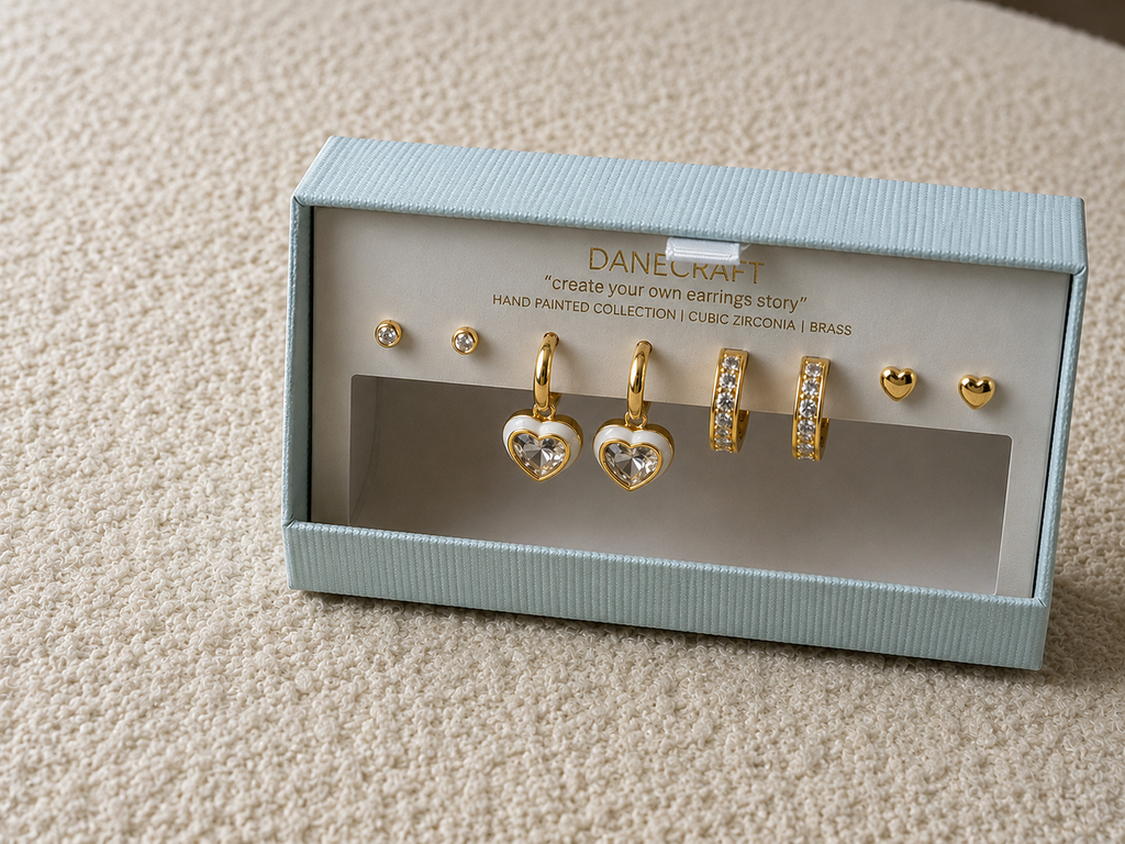 Gold-Tone Blue & White Assorted Earring Sets
