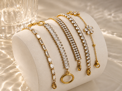 18K Gold PVD Waterproof Non-Tarnish Tennis Bracelet