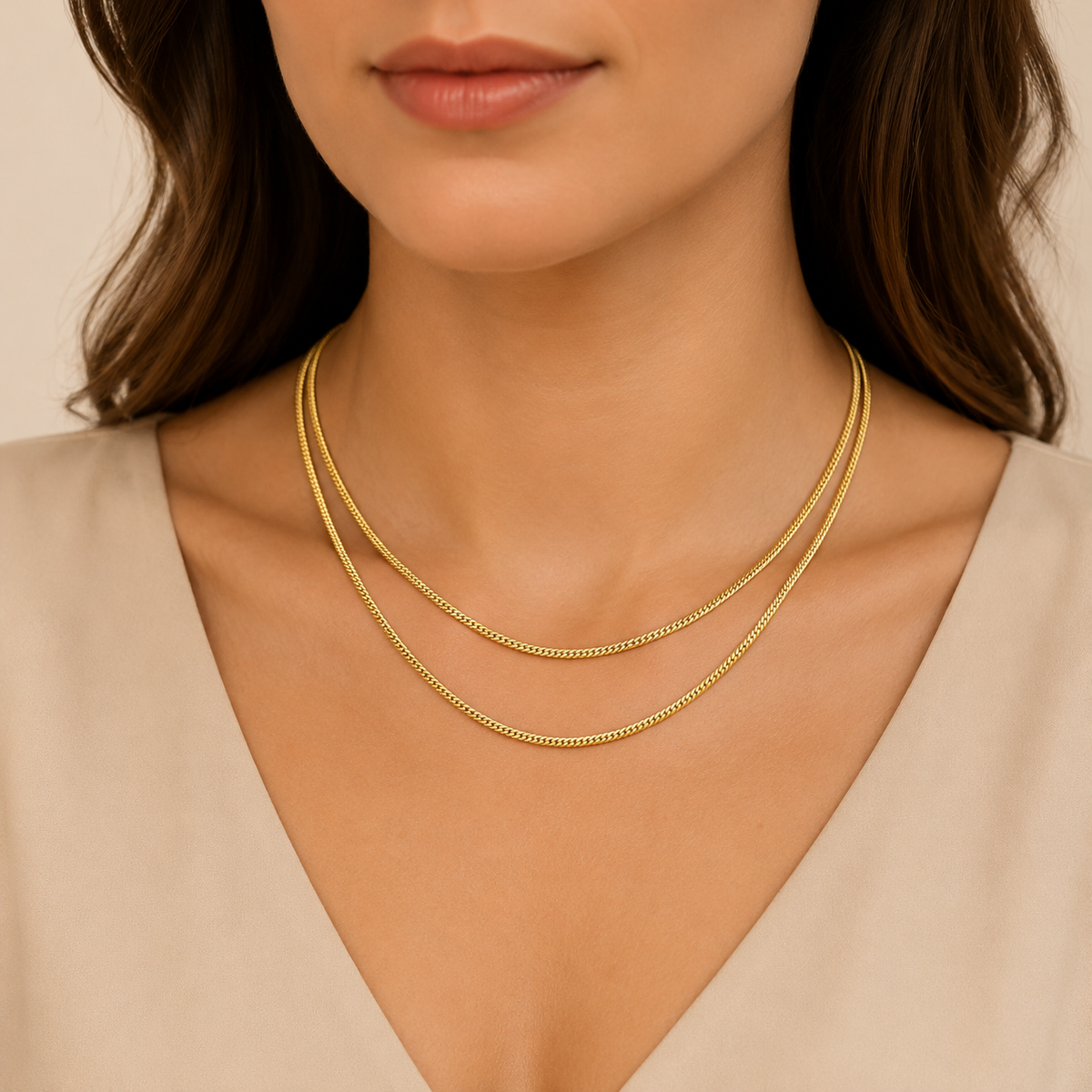18K Gold Layered Chain Necklace – Tarnish-Free