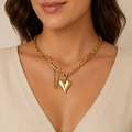 18K Gold Chunky Statement Chain Necklace – Tarnish-Free