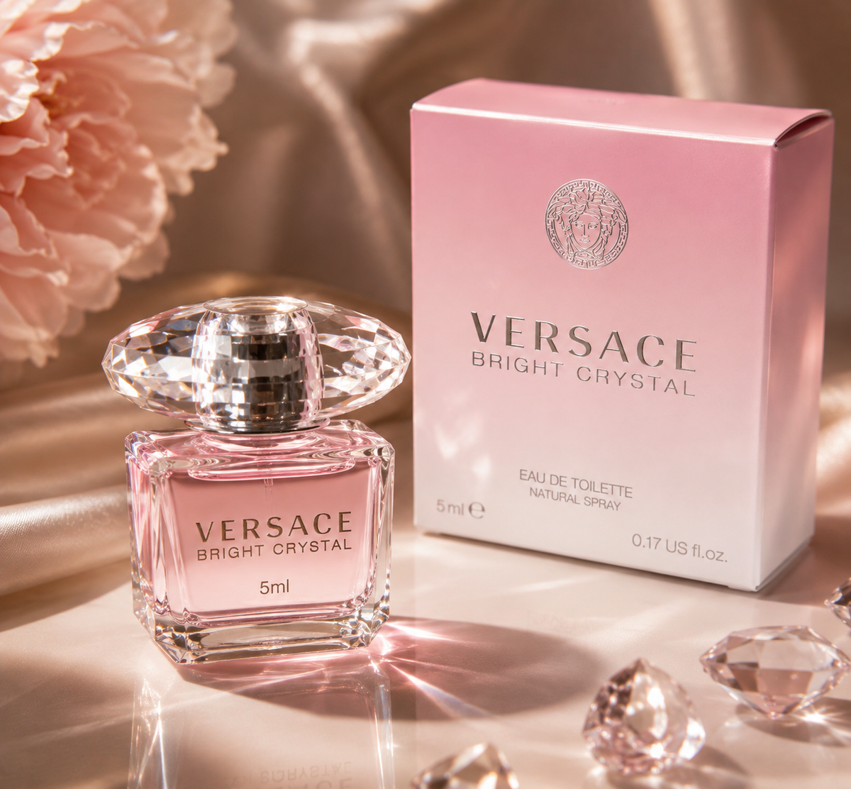 Versace Bright Crystal EDT 5ml mini bottle and box