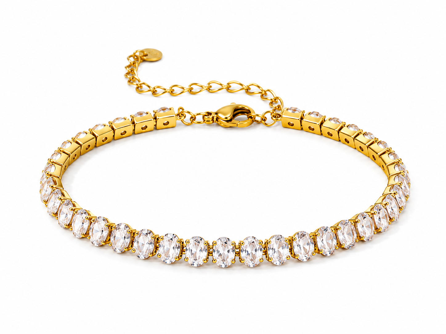 18K Gold Plated Colorful CZ Tennis Bracelet