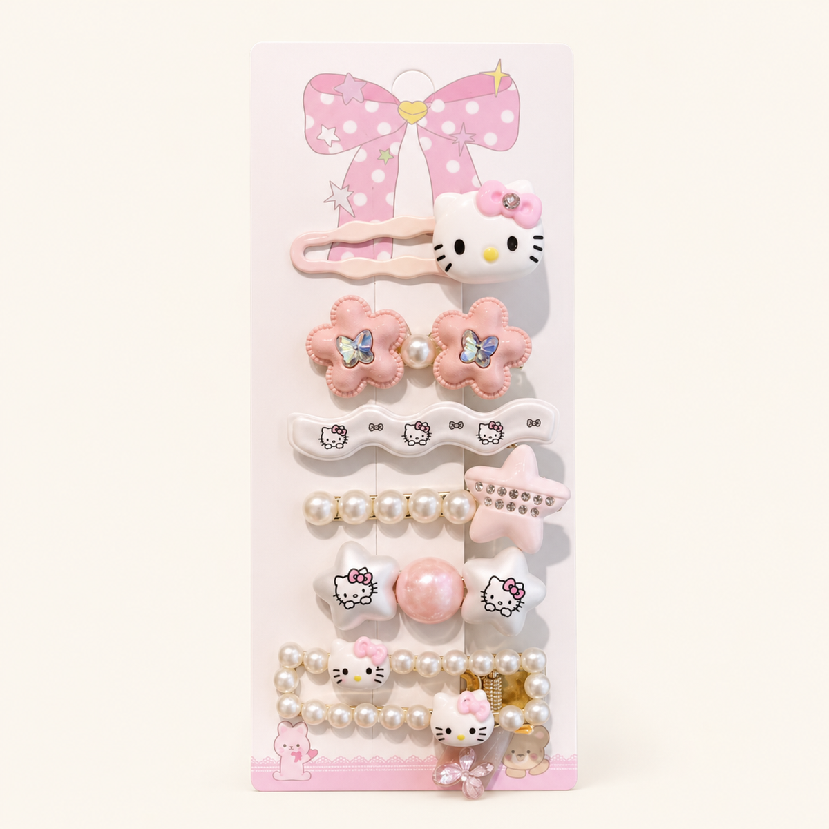 Kawaii Character Hair Clips Set