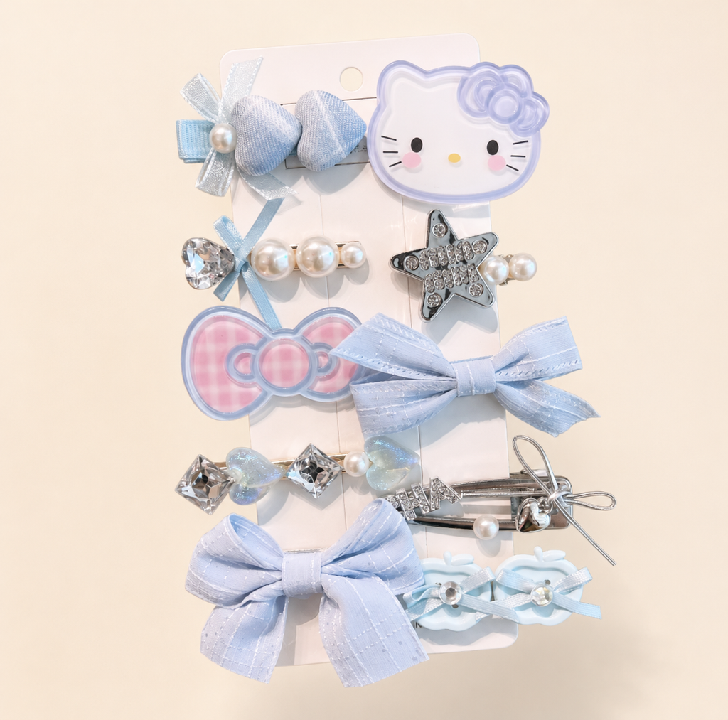 Kawaii Character Hair Clips Set