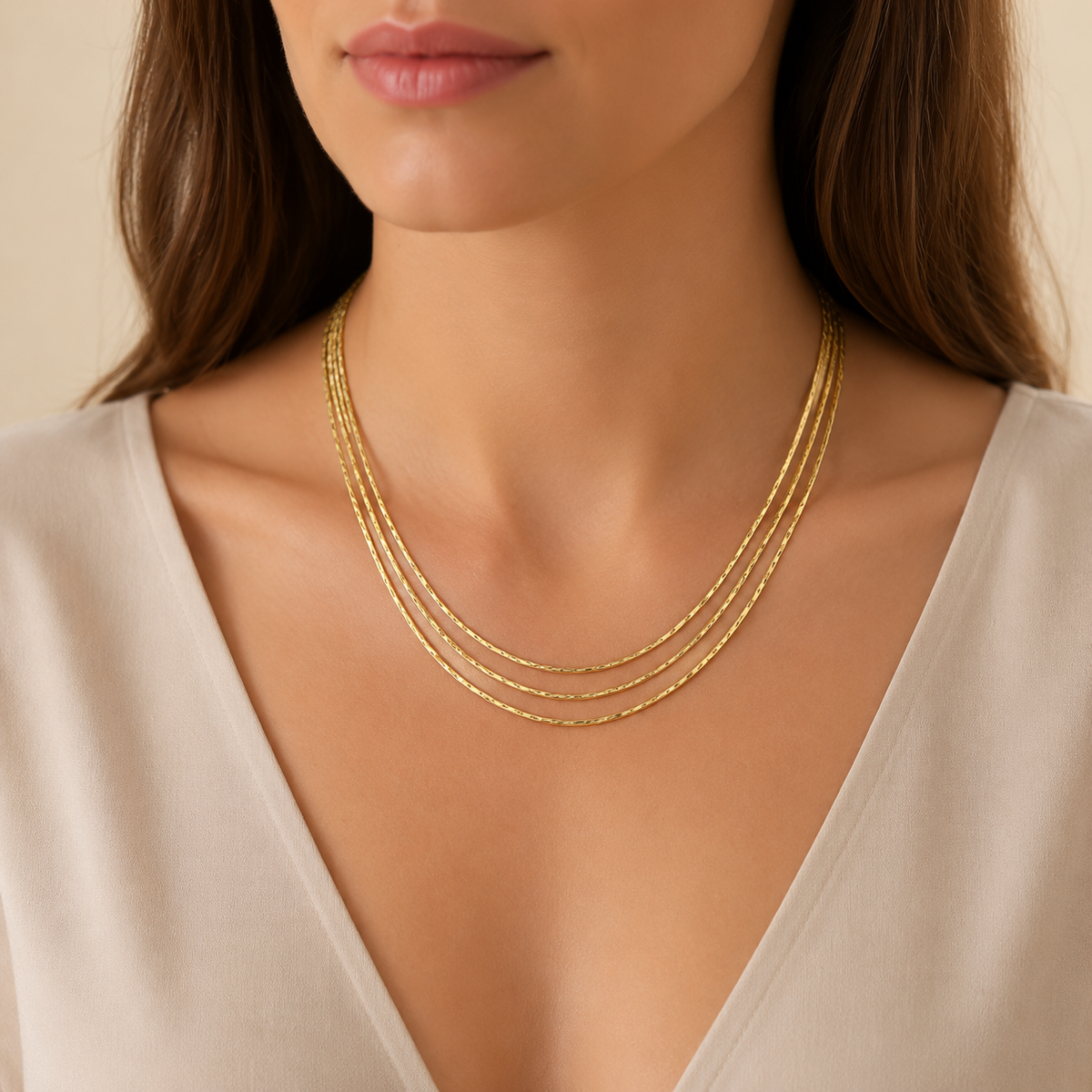 18K Gold Layered Chain Necklace – Tarnish-Free