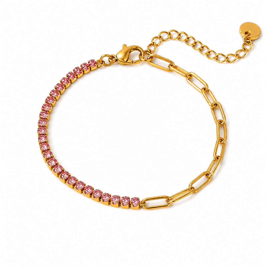 18K Gold PVD Waterproof Non-Tarnish Tennis Bracelet