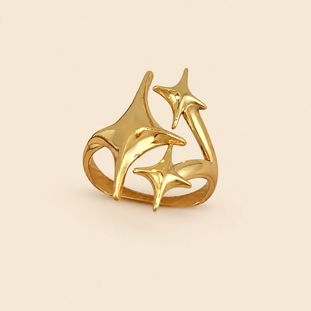 Assorted 3-Piece Gold Ring Set – Tarnish-Free