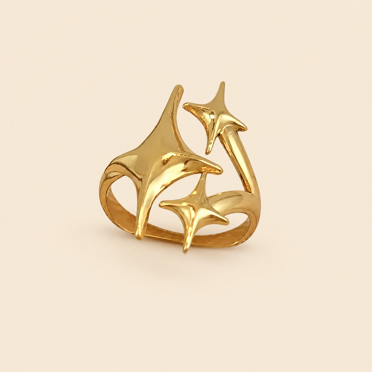Assorted 3-Piece Gold Ring Set – Tarnish-Free