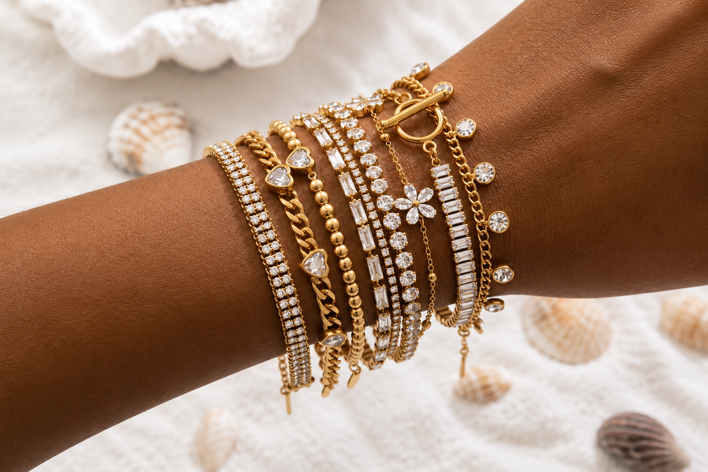 18K Gold PVD Waterproof Non-Tarnish Tennis Bracelet