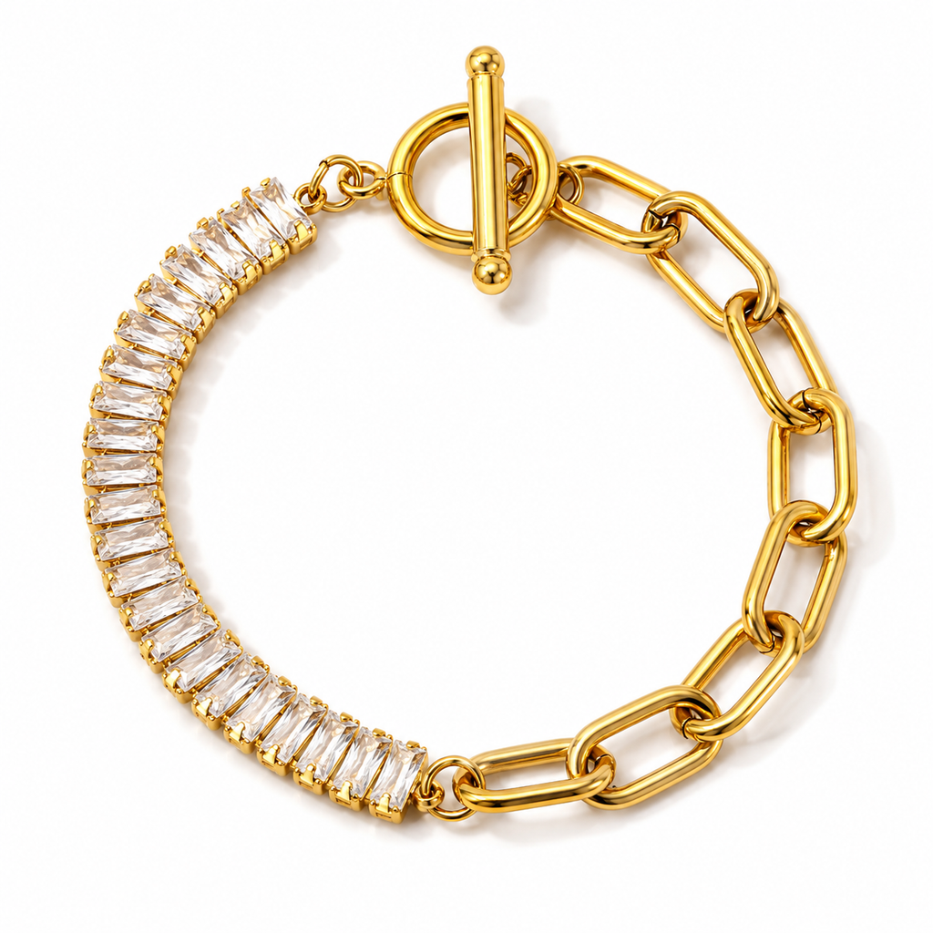 18K Gold PVD Waterproof Non-Tarnish Tennis Bracelet