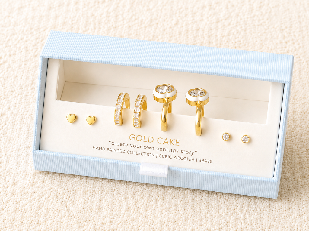 Gold-Tone Blue & White Assorted Earring Sets