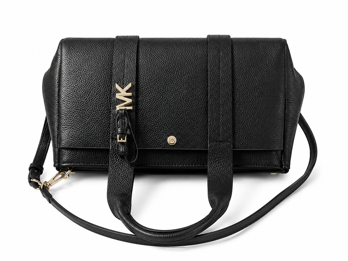 Michael Kors Black Signature Logo Satchel Crossbody Bag
