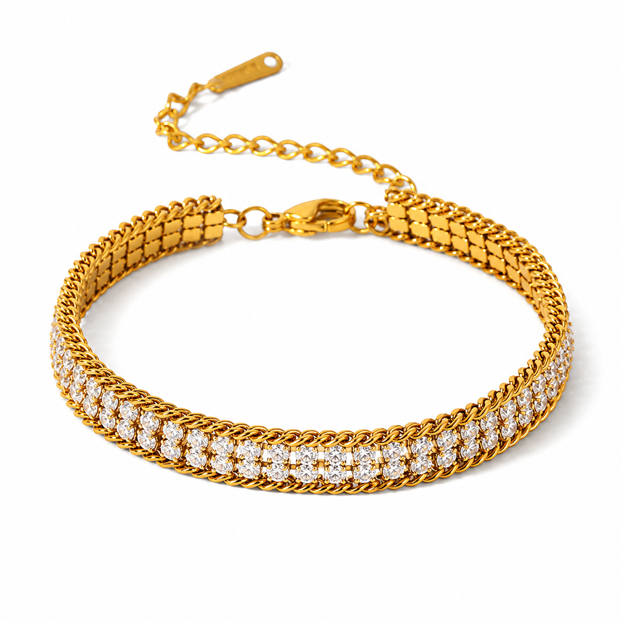 18K Gold PVD Waterproof Non-Tarnish Tennis Bracelet